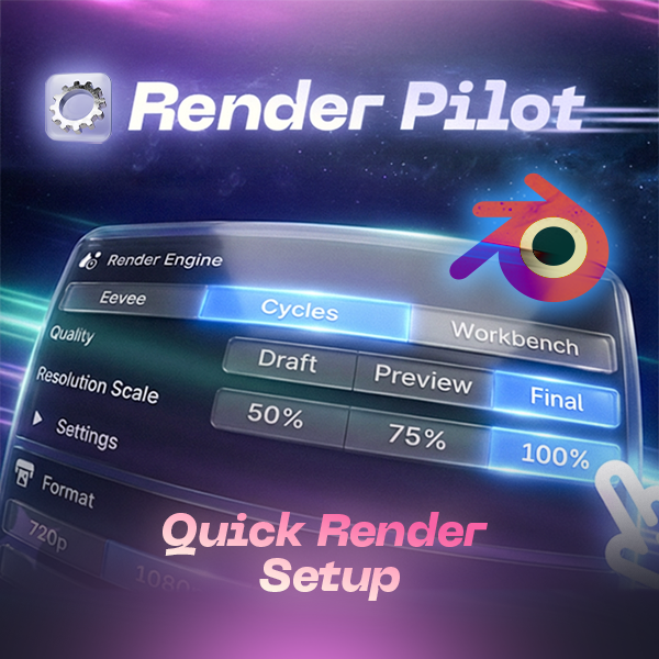 RenderPilot quick render setup panel for Blender